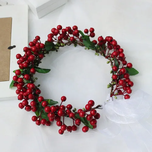Новое поступление красная романтичная гирлянда на голову с фруктами венок