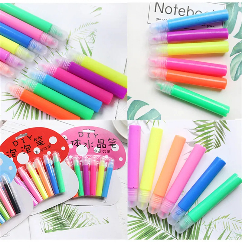 6 цветов/набор Креативные 3D волшебные цветные маркеры стеклянный маркер