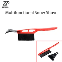 zd 1x car multifunctional snow shovel long handle de icing brush for honda civic fit hyundai i30 ix35 mazda 3 6 cx 5 accessories