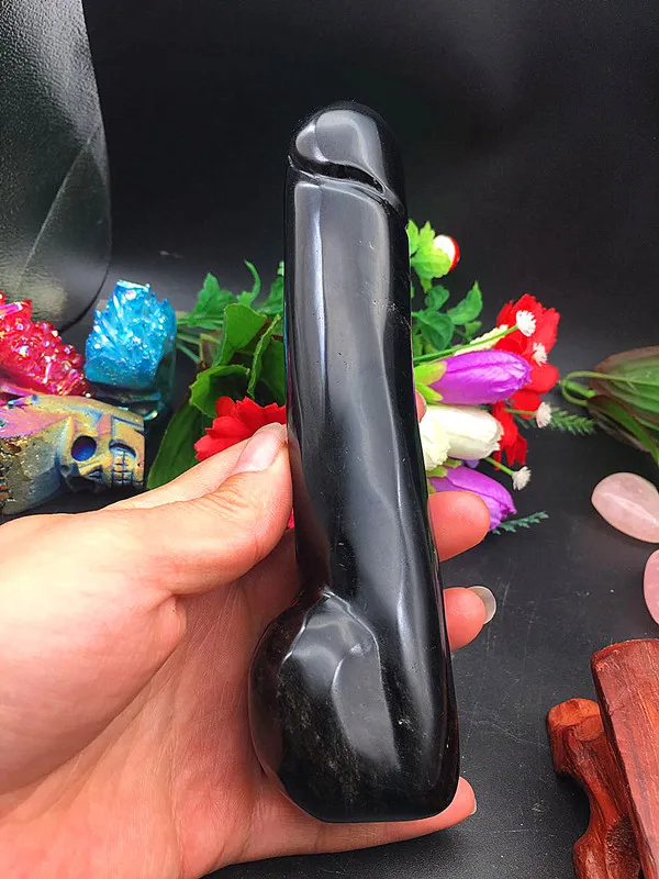 Натуральный обсидиановый Кристалл резной Массажная палка | Дом и сад