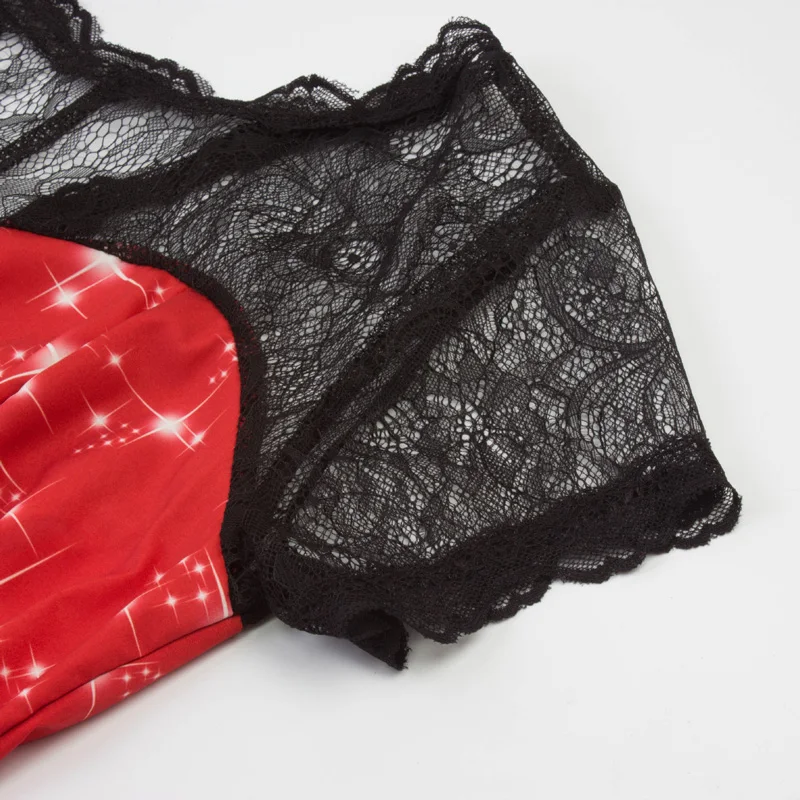 LERFEY/рождественское платье с принтом женское Сетчатое лоскутное винтажное