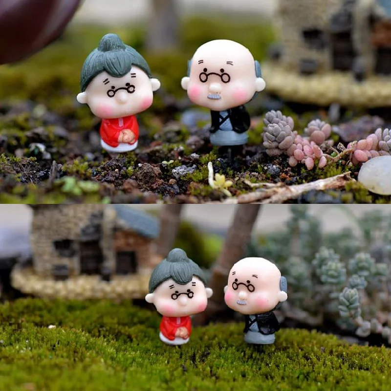 2 шт./компл. куклы с дедушками и домашние горшки мох микро Ландшафтные украшения
