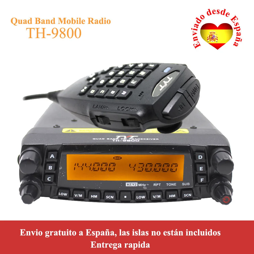 TH-9800 Последняя версия TYT TH-9800 50 Вт диапазона квада 29/50/144/430 МГц woki токи 2 тон/5 тон Quad Band Мобильный трансивер - Цвет: TH-9800