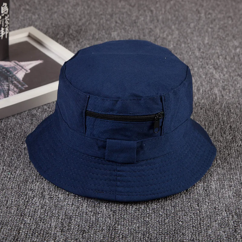 Хит продаж стиль с молнией модные K Поп простой цвет ведро Шапки популярная