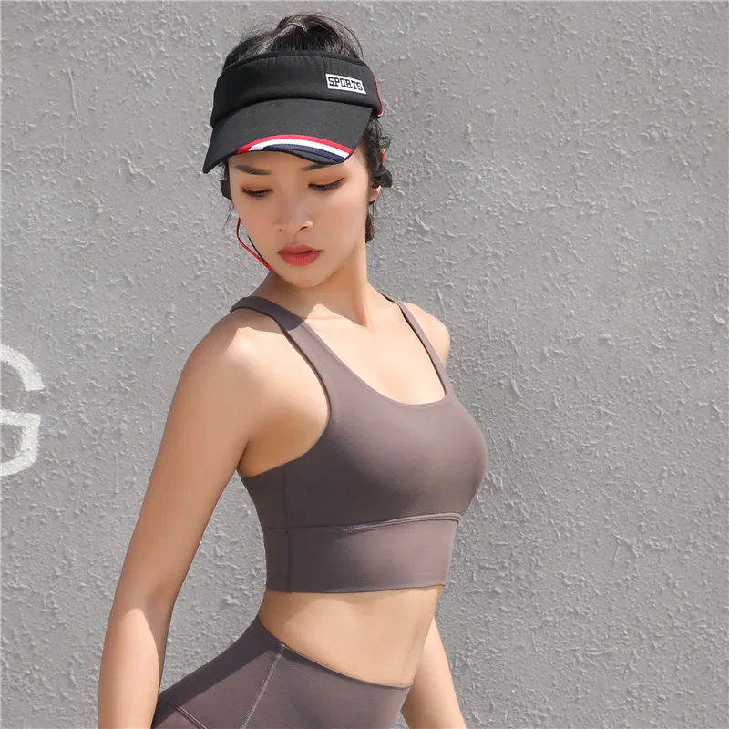 Для женщин спортивный бюстгальтер простой крест ремень противоударный сбор Йога