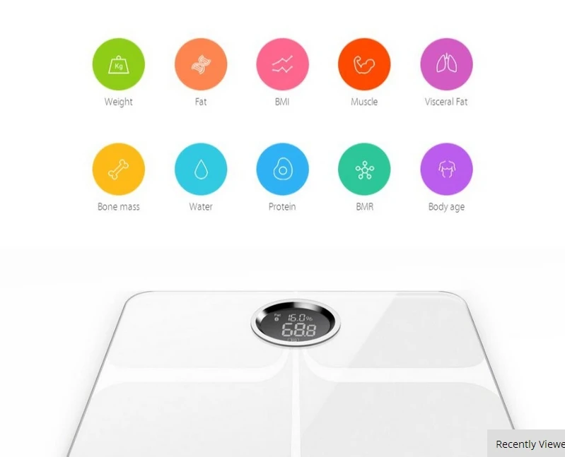 YUNMAI Премиум весы напольные Bluetooth Smart вес масштаба с большой светодио дный Дисплей