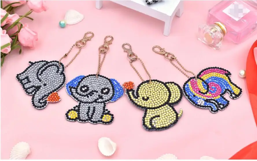 Новинка 2019 4 шт./лот DIY брелок с изображением слона бриллиантовая картина подарок