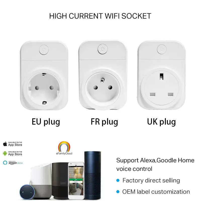 Умная розетка с Wi Fi штепсельная Вилка для ЕС/Великобритании/FR умная вилка USB порт