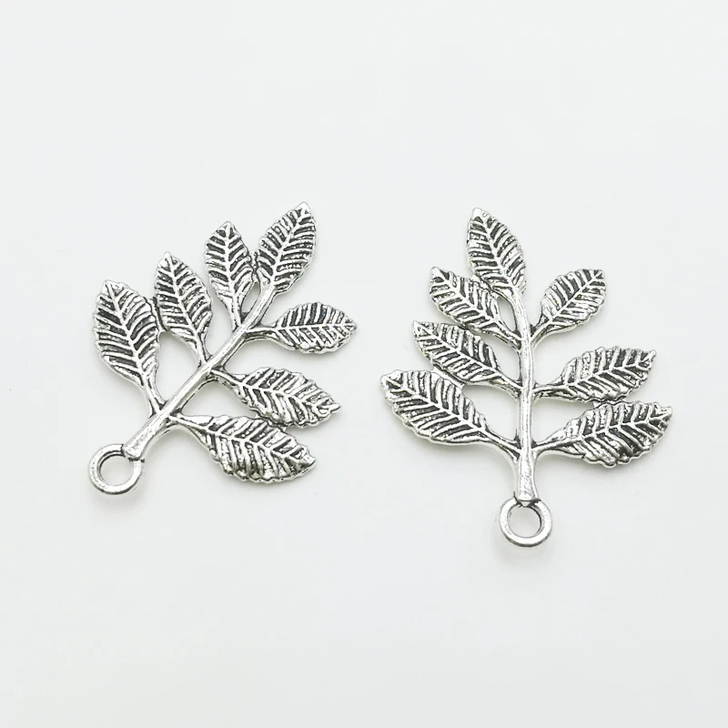 

20pcs/lot 28*36MM Leaf Charms Wholesale DIY Jewelry Materials Vintage Branch Leaf Pendant Charms