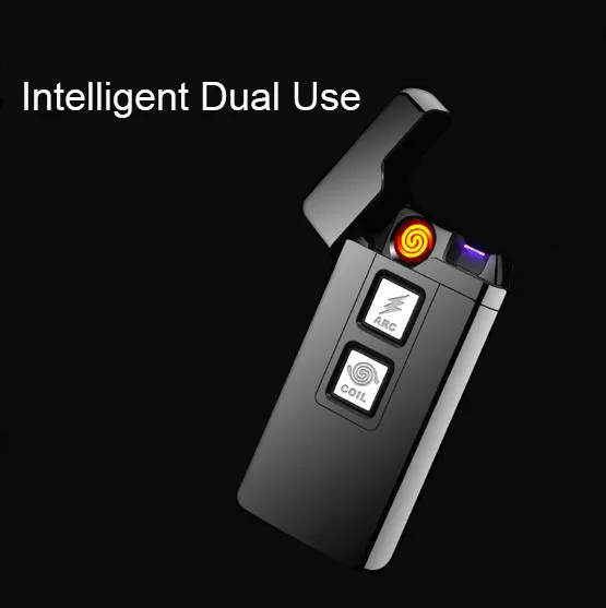 Индукционная Зажигалка двойного назначения с двойным огнем электрическая