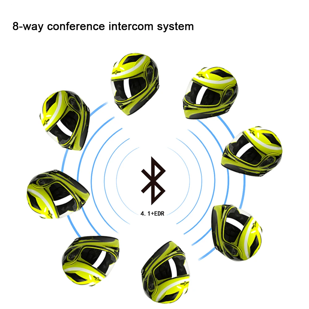 Мотоциклетные шлемы гарнитура Bluetooth 4 1 + EDR Group Intercom BM2 E встроенный fm радио