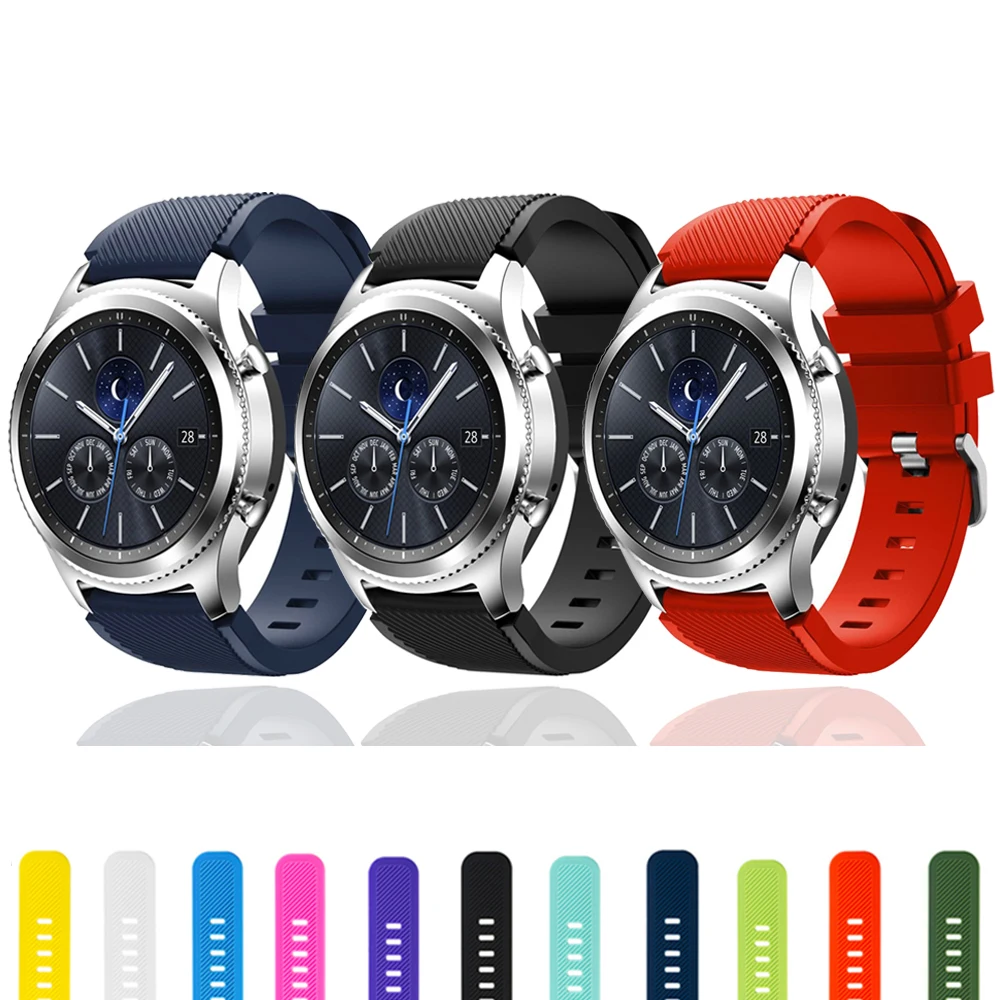 Gear S3 для samsung Galaxy watch 46 мм 42 мм S3 Frontier amazfit bip huawei watch gt ремешок 22 мм ремешок силиконовый браслет