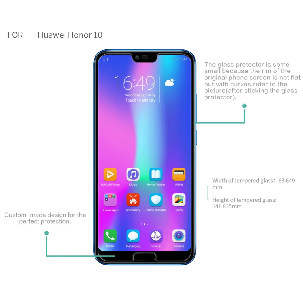 Защитное стекло для honor 10 закаленное 9 H huawei 10|Защитные стёкла и плёнки телефонов| |