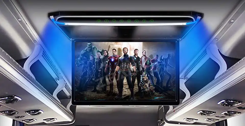 17," монитор 1080P видео HD цифровой TFT экран широкий экран ультра-тонкий установленный на крыше автомобиля плеер HDMI IR FM USB SD без DVD