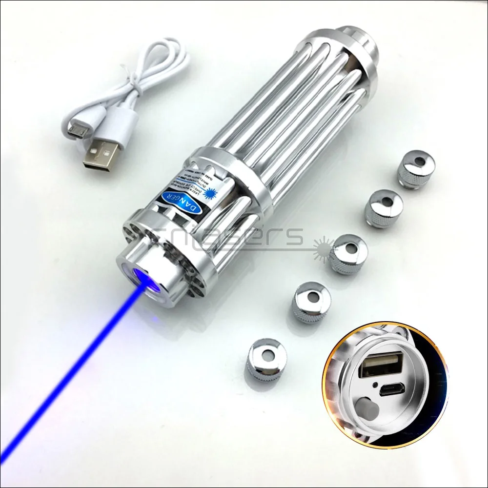CNILasers USB X3 регулируемый фокус 450nm горящая Синяя лазерная указка лазер факел электронная сигарета зажигалка сигнальная лампа Кемпинг Охота - Цвет: UX3SB1500-B Option