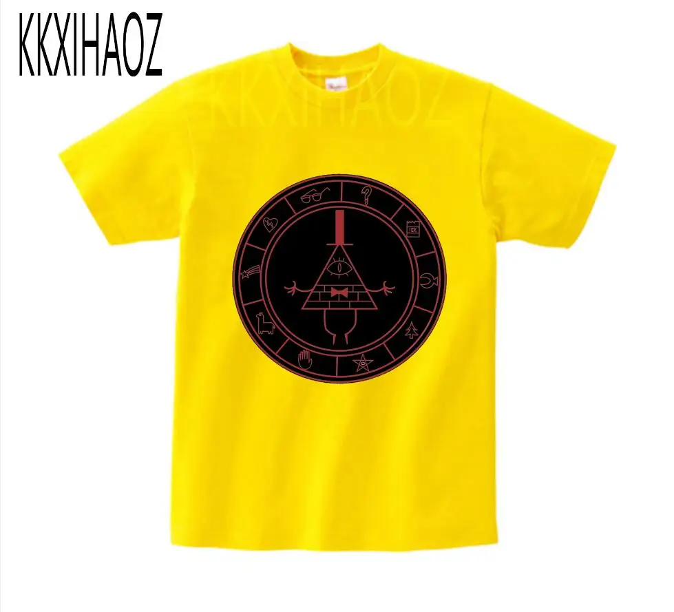 yellow childreTshirt Детские футболки с принтом из мультфильма «Гравити Фолз», «Мэйбл Диппер Пайн», летние топы с короткими рукавами для мальчиков и девочек, детская футболка, camiseta N - Цвет: yellow childreTshirt