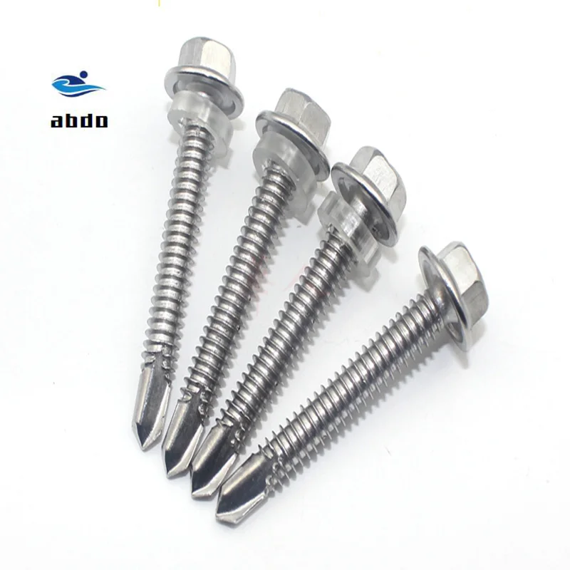 

60PCS 410stainless steel External hexagonal self Drilling screw bolt Tapping drilling Tail screw M4.2 M4.8