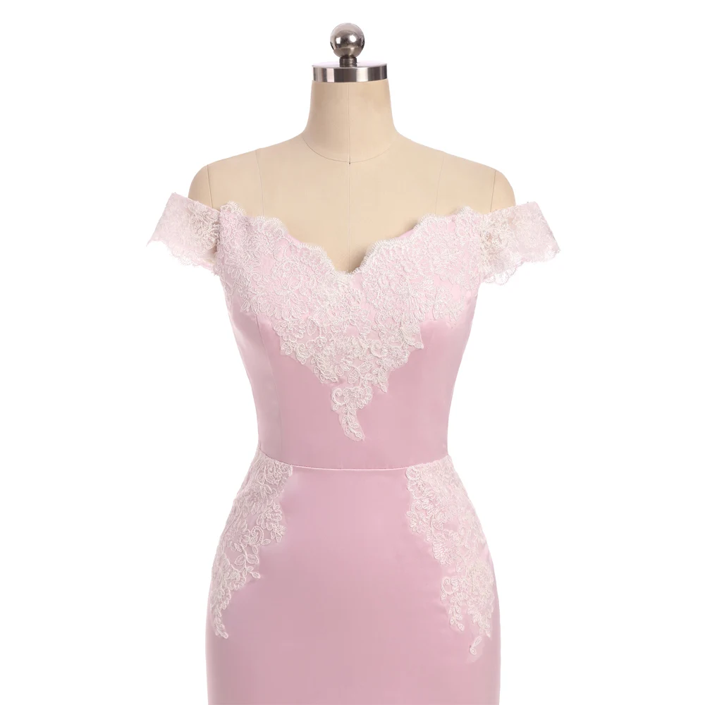 Розовые Вечерние платья Русалка с V образным вырезом и рукавами крылышками