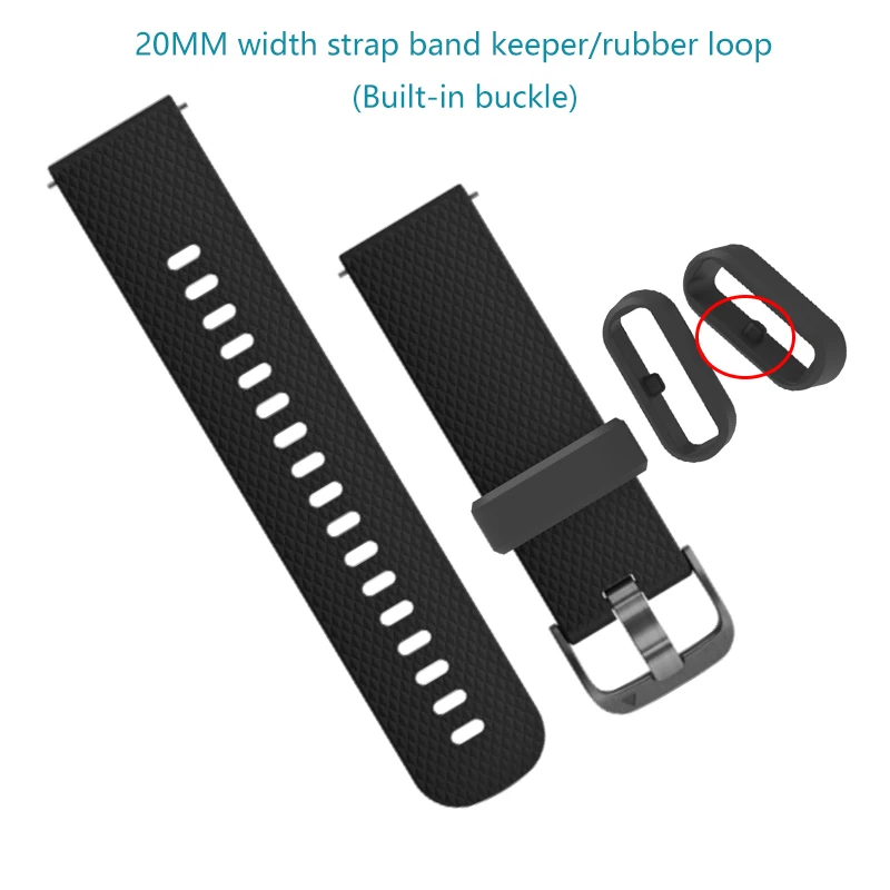 ECSEM силиконовый ремешок для Garmin CAME sq/vivoactive 3 резиновый Amazfit BIP U/S gts2
