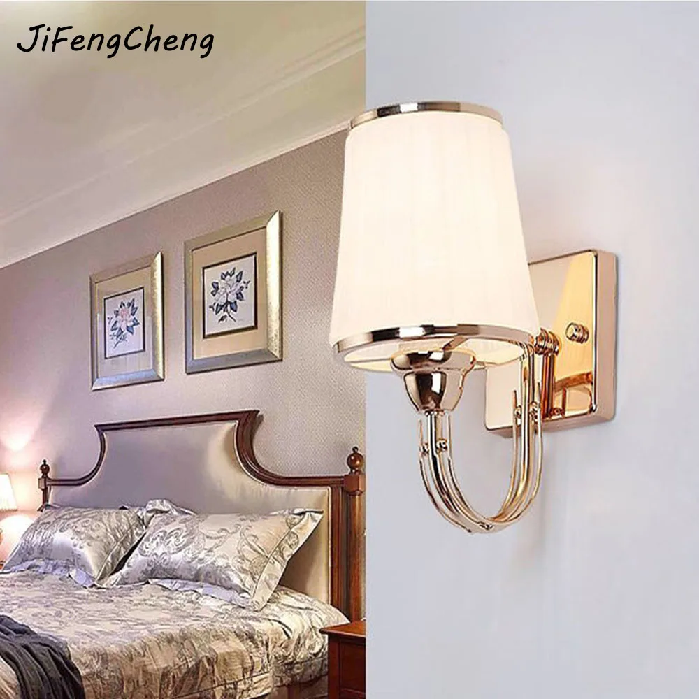 JiFengCheng Simple Modern Glass Sconces Led Wall Lamp Reading Light Bed Bedroom Lighting Contemporary Crystal Bedside | Лампы и