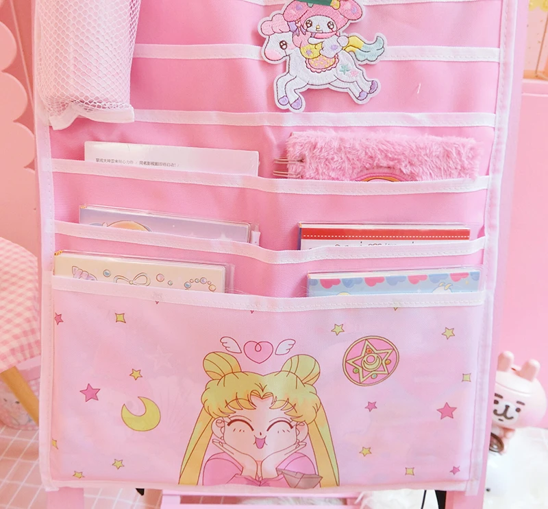 Мультфильм Сейлор Мун hello kitty My Melody Cinnamoroll пудинг собака косметички настенные подвесные сумки для книг сумки для хранения косметики для девочек