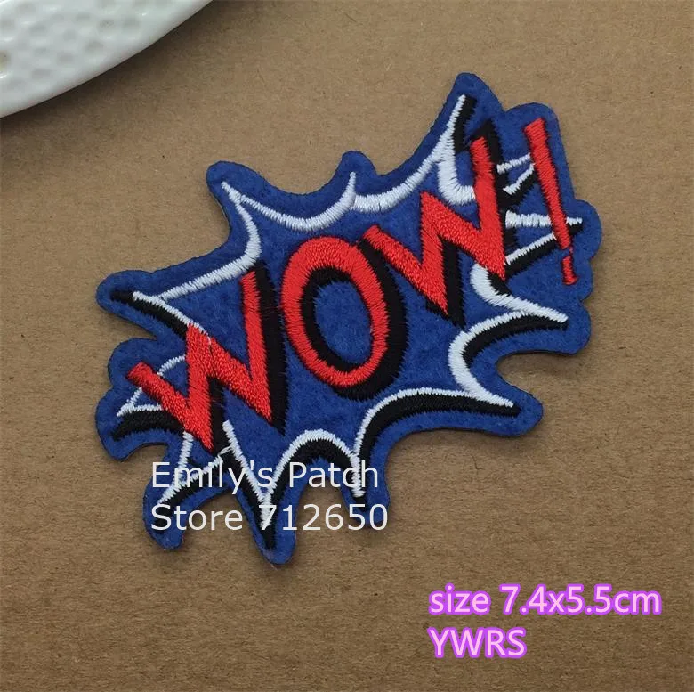 Новое поступление 10 шт bam pow WOW BANG вышитый патч с железной аппликацией одежда обувь головные уборы Вышивка патч значок «сделай сам» аксессуар - Цвет: style 12