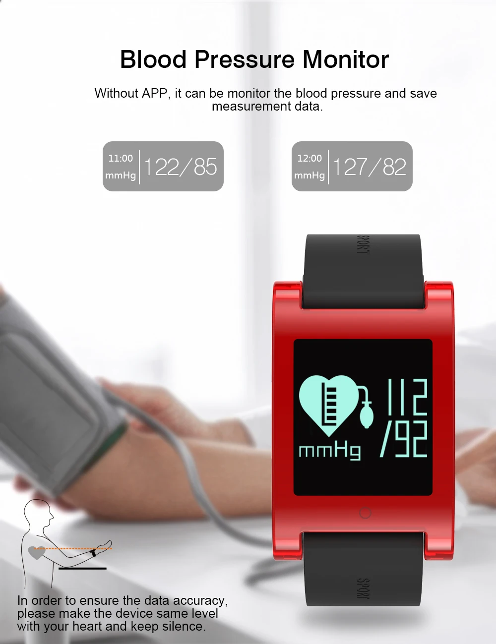 Smartch DM68 waterproof smart band wristband fitness tracker Blood Pressure heart rate monitor Calls Messages watch for phone |