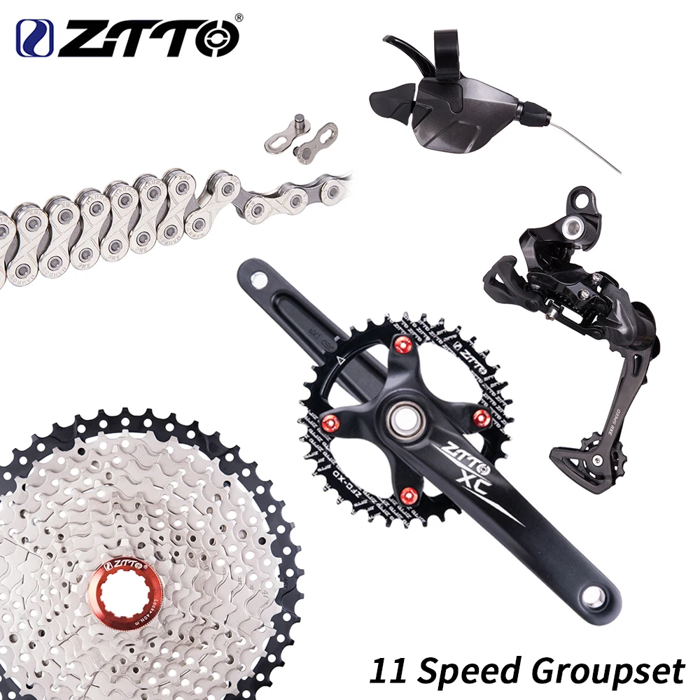 ZTTO 1*11 Скорость MTB группа набор 11S переключения задний переключатель шатун для горного велосипеда 11 s 46T черный золотой кассета 11 в k7 цепь