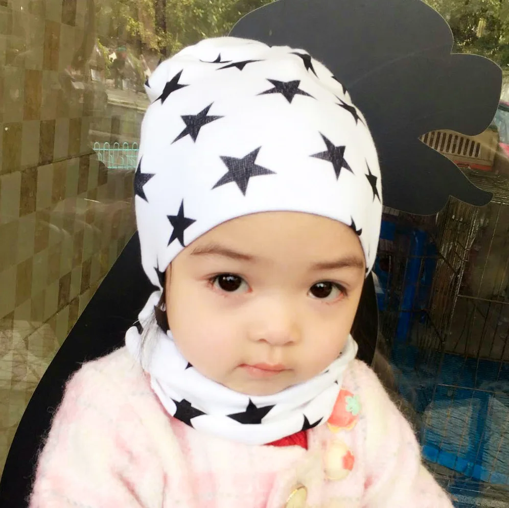 Soft Cute Unisex Star Toddlers Caps Infant Cotton Knitted Baby Boys Girls Hat baby scarf | Детская одежда и обувь