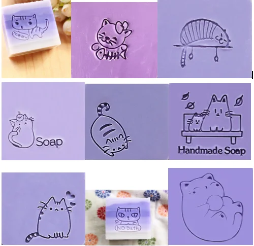 Кошка натуральное мыло ручной работы акриловое уплотнение Мини DIY натуральный органический стеклянная печать