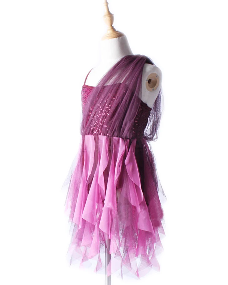 Детское платье для латиноамериканских танцев кружевное неправильной формы с