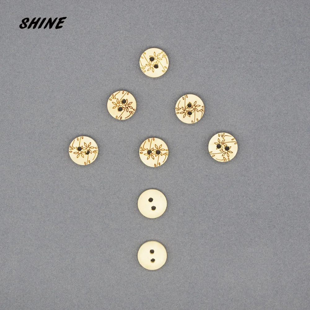 

SHINE Wooden Sewing Buttons Scrapbooking Round 2 Holes Natural Color 12.5mm 24 PCs Costura Botones Decorate bottoni botoes