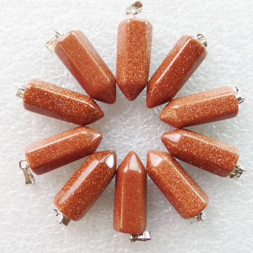 Бесплатная доставка 10 шт граненый Золотой песок камень кулон из бисера