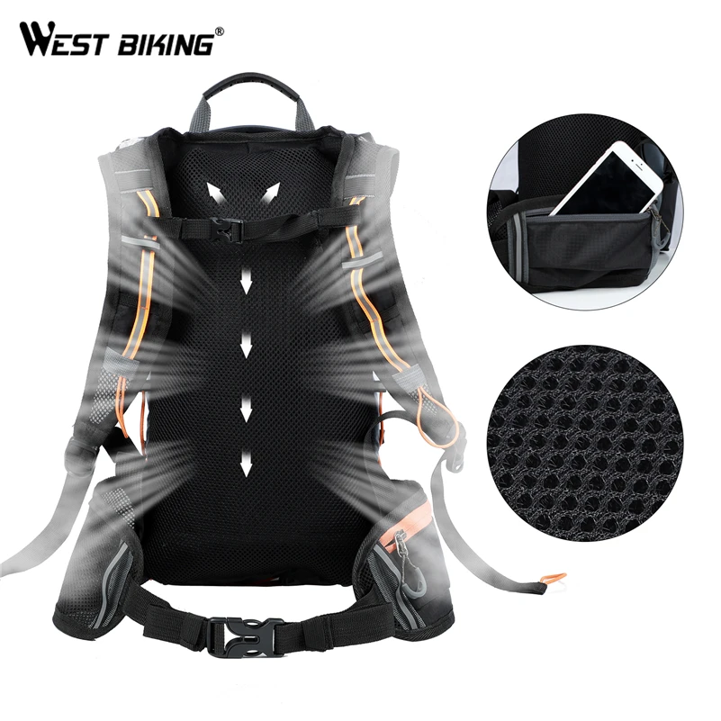 WEST BIKING рюкзак для велоспорта, уличные спортивные сумки, сверхлегкие мужские и женские велосипедные гидратационные сумки для воды, портативная велосипедная сумка, рюкзак