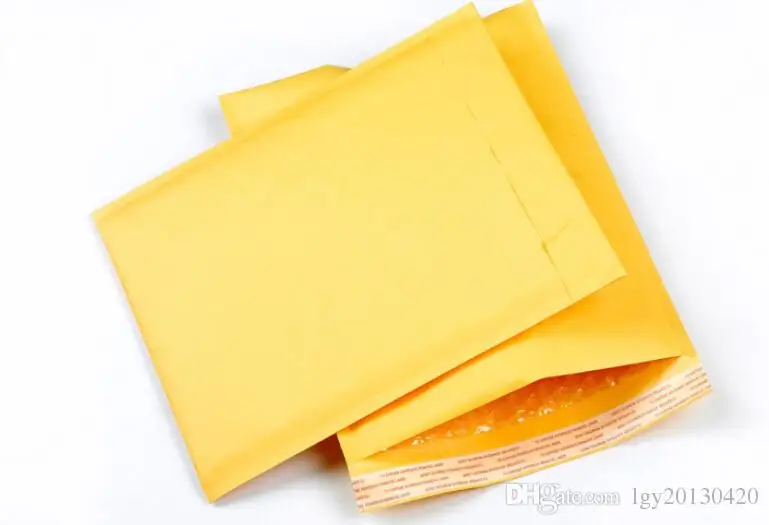 100 шт./упак. желтая пузырчатая обертка-конверт пакеты для упаковки полиэтиленовые
