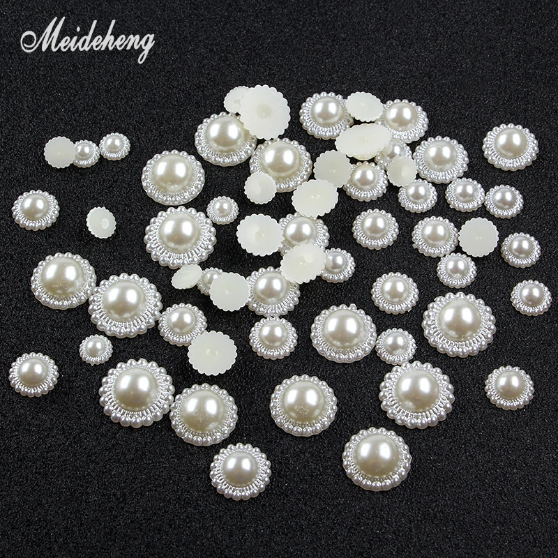 Полусферические акриловые бусины подсолнуха из АБС-пластика для изготовления