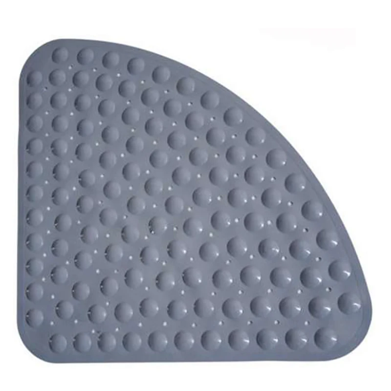Light Grey Угловой коврик для душа, резиновый противоскользящий квадратный коврик для ванной, антибактериальный присоска для душевой ванны, нескользящий коврик для ванной 54X54 см - Цвет: Light Grey