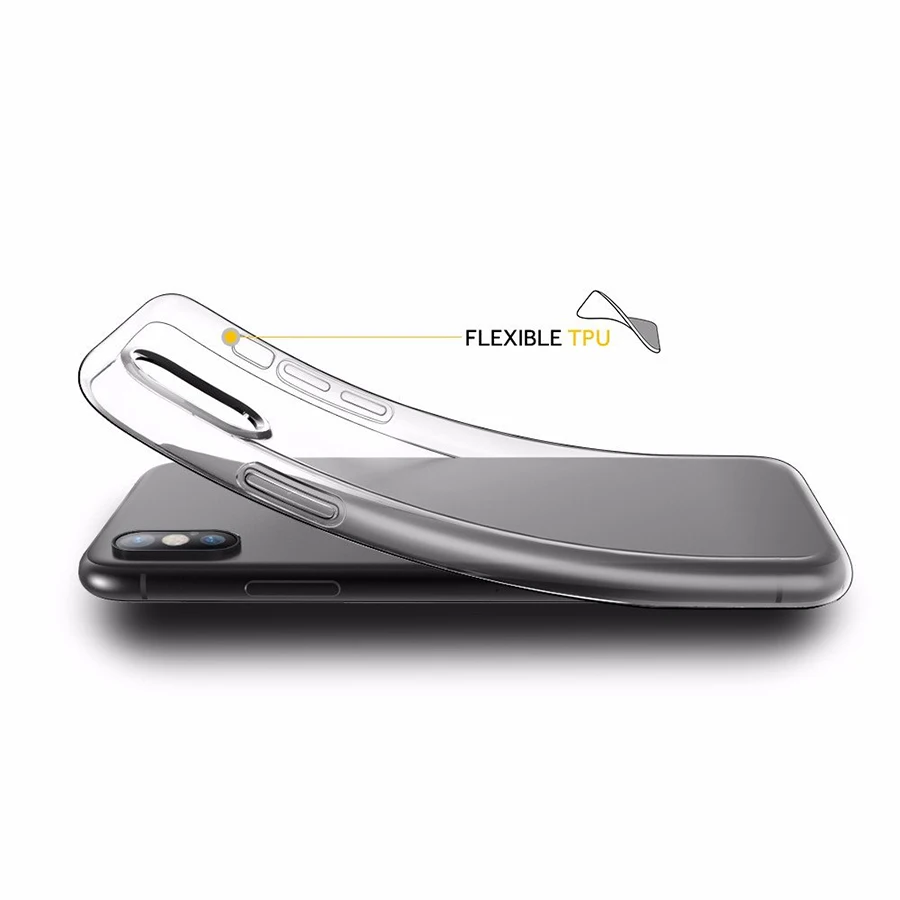 Чехол TPU силиконовый чехол защитный мягкий для телефона прозрачный apple iphone XS plus X 7