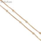 MxGxFam (45 см * 2 мм) Модная маленькая коробка с бусинами цепочка ожерелье для женщин 18 Золотой цвет без свинца и никеля