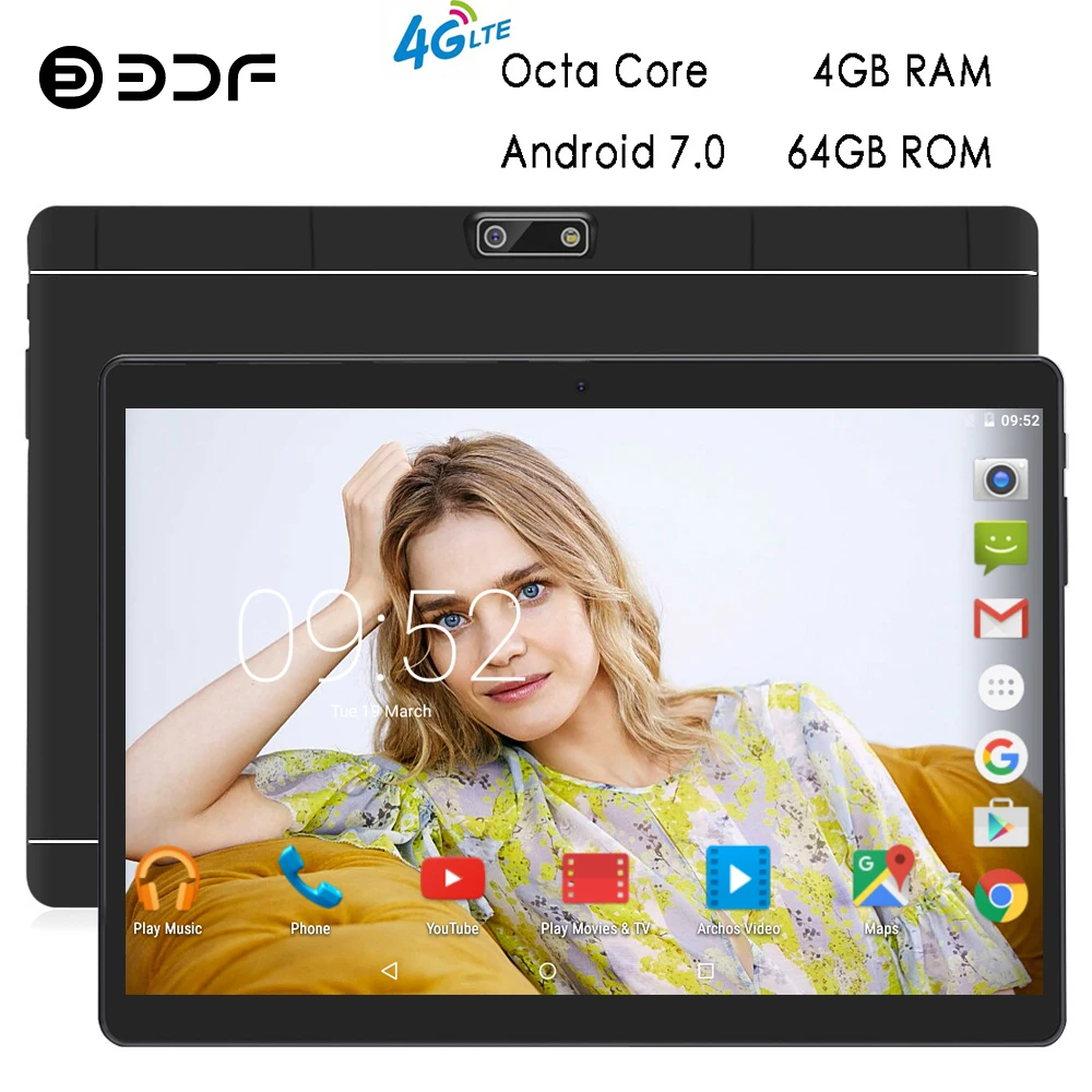 BDF,, 10 дюймов, 4G, телефонные звонки, планшеты, четыре ядра, 4 Гб+ 64 ГБ, Android 7,0, планшетный ПК, WiFi, Bluetooth, две sim-карты, 7, 8, 9, Tab