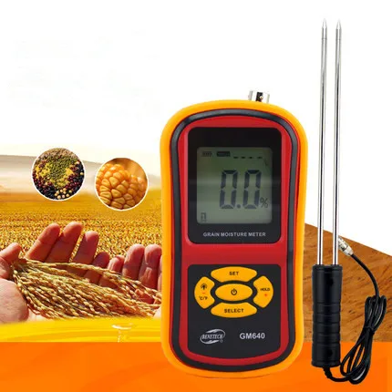 Цифровой измеритель влажности зерна с измерительный зонд GM640 Портативный LCD