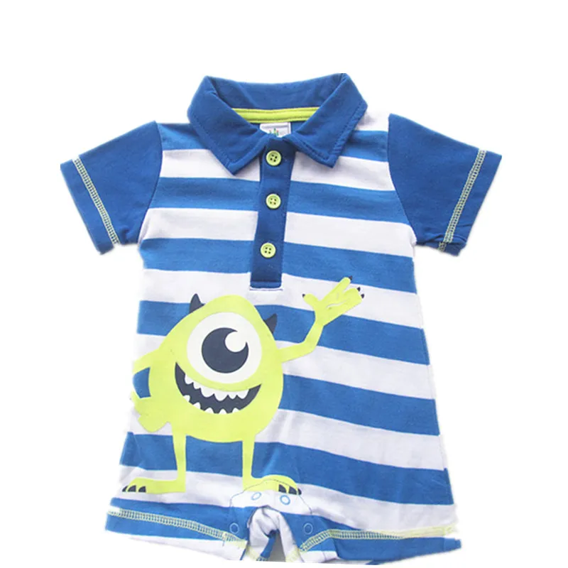 Новинка 2018 года Милый Летний комбинезон в полоску с рисунком для маленьких