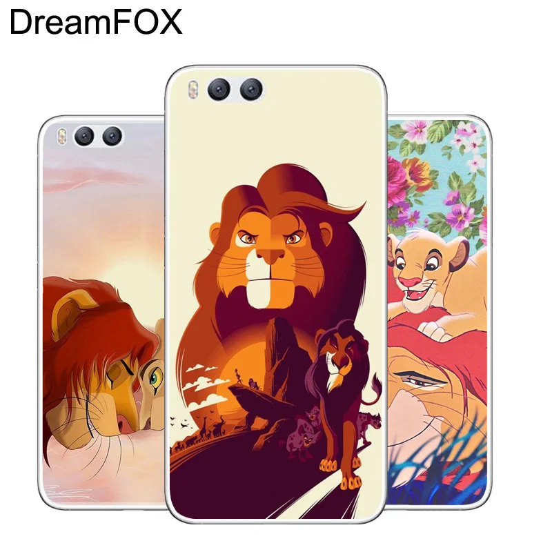 DREAMFOX M115 Lion King Soft TPU Silicone Case Cover For Xiaomi Mi Note 2 3 4 5 6 8 SE M5 4C 4S 5C 5S 5X 6X A1 Plus |