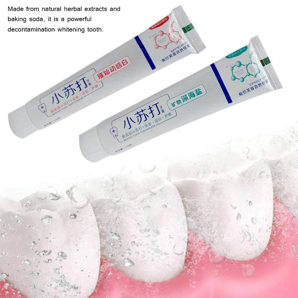 2 шт. отбеливающая зубная паста пищевая Сода удаление пятен Branqueador уход за зубами