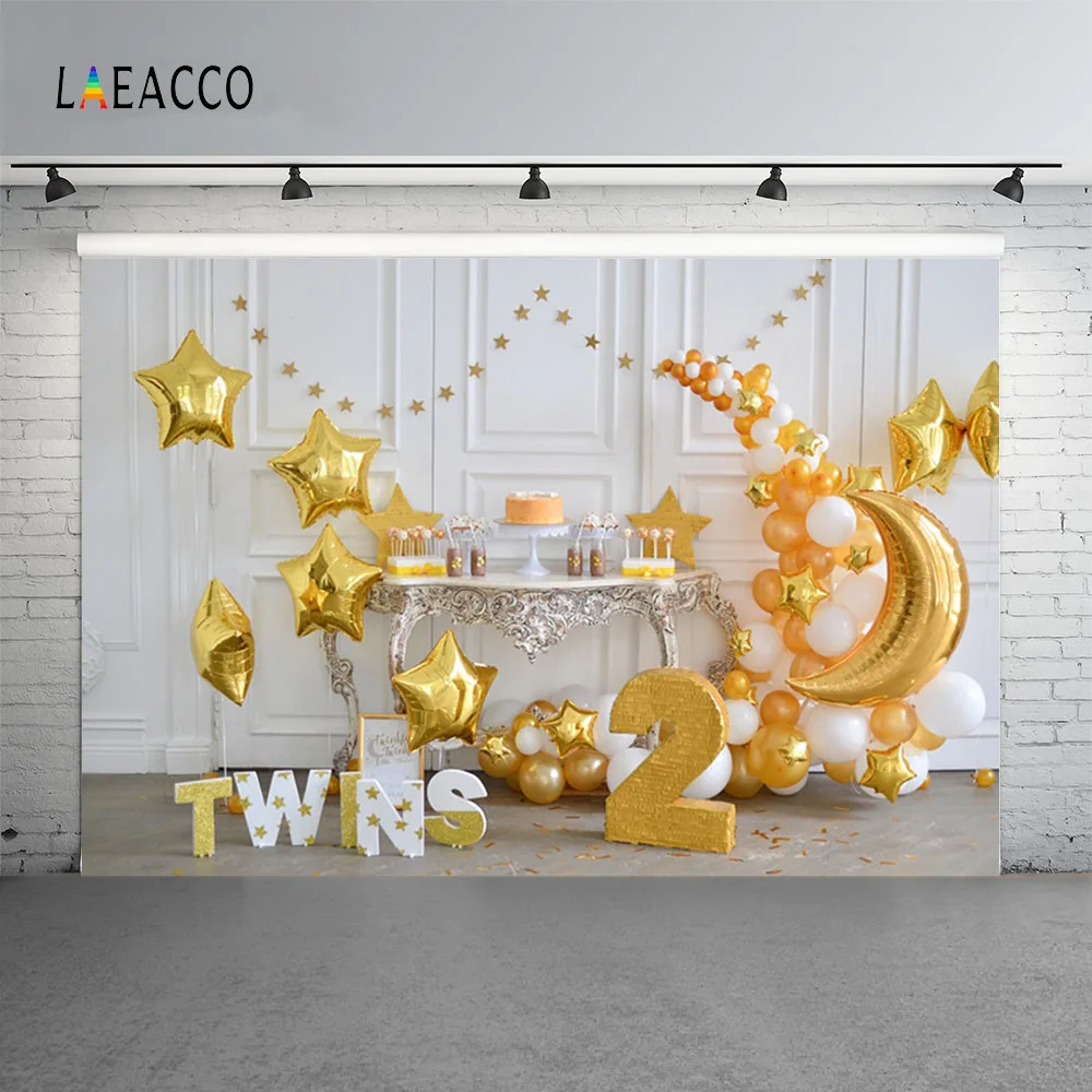 Фотофон Laeacco Balloons для детской фотосъемки 2 дня рождения студийной | Электроника