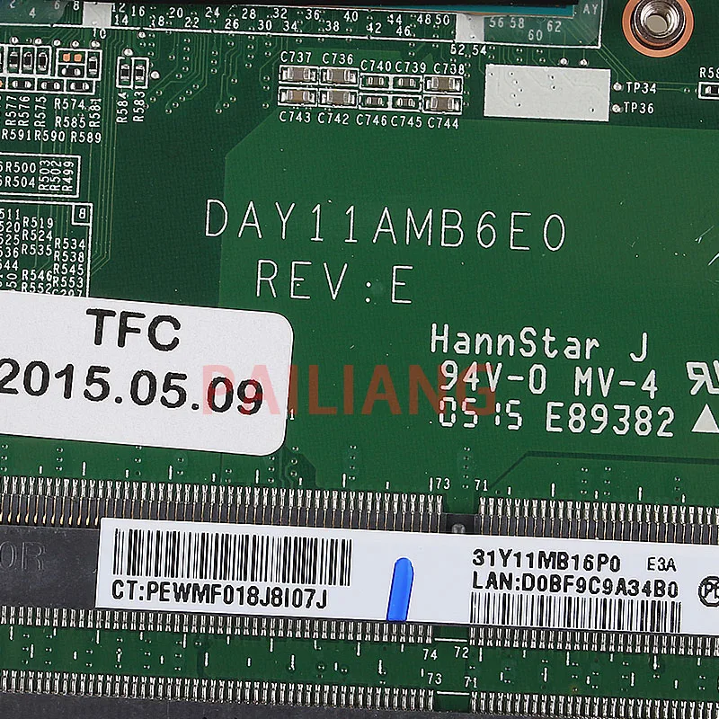 Материнская плата ноутбука для HP 15 P I5 5 го ПК материнская DAY11AMB6E0 полностью