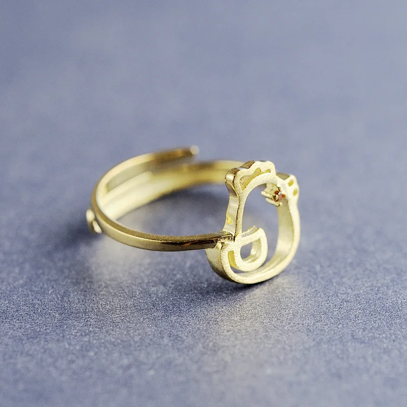 925 SV fresh twelve zodiac chicken Ring golden year of fate for women's fashion gifts | Украшения и аксессуары