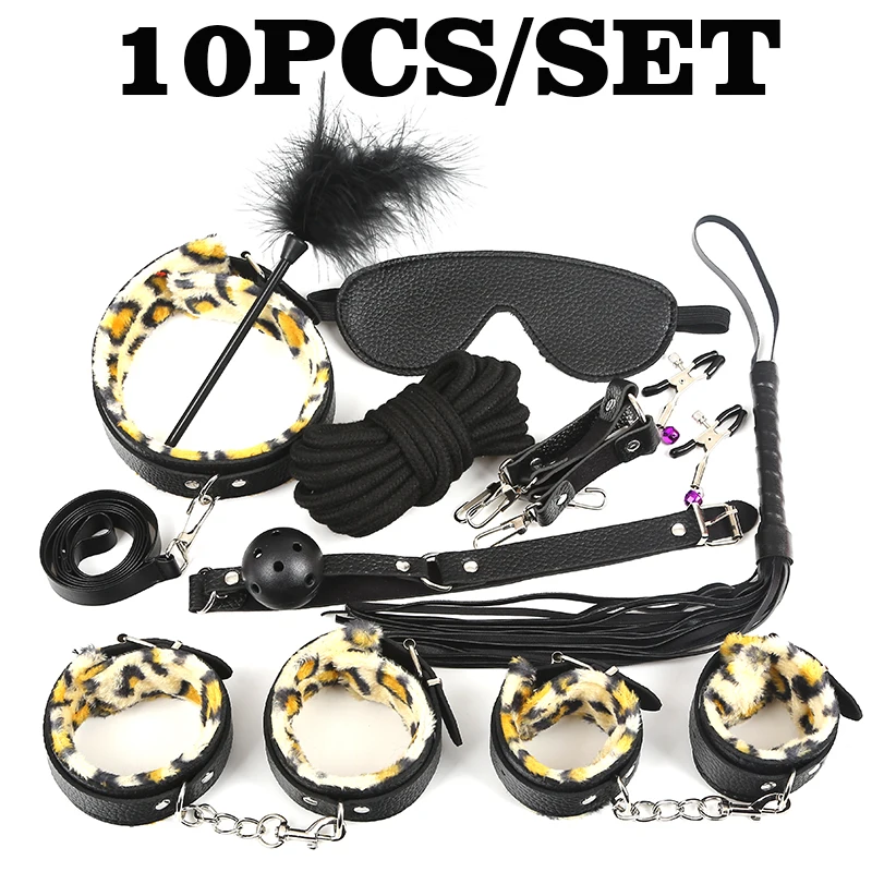 Набор леопардовых интимных игрушек 17 шт. набор для бондажа кожаный Вибратор