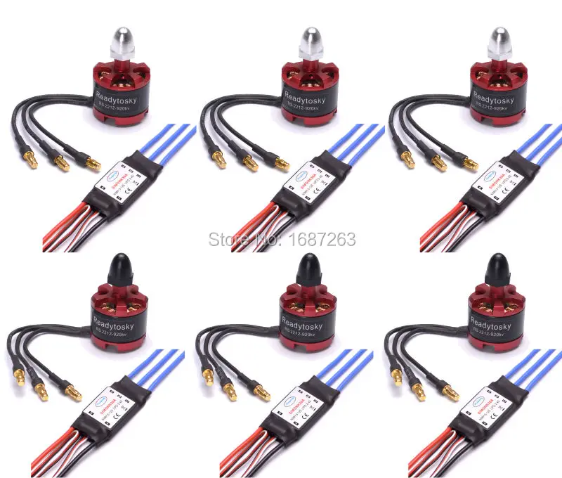 6 шт. 2212 920KV бесщеточный двигатель + 30A SimonK ESC с BEC 2A для X525 F450 S550 мультикоптера|Детали