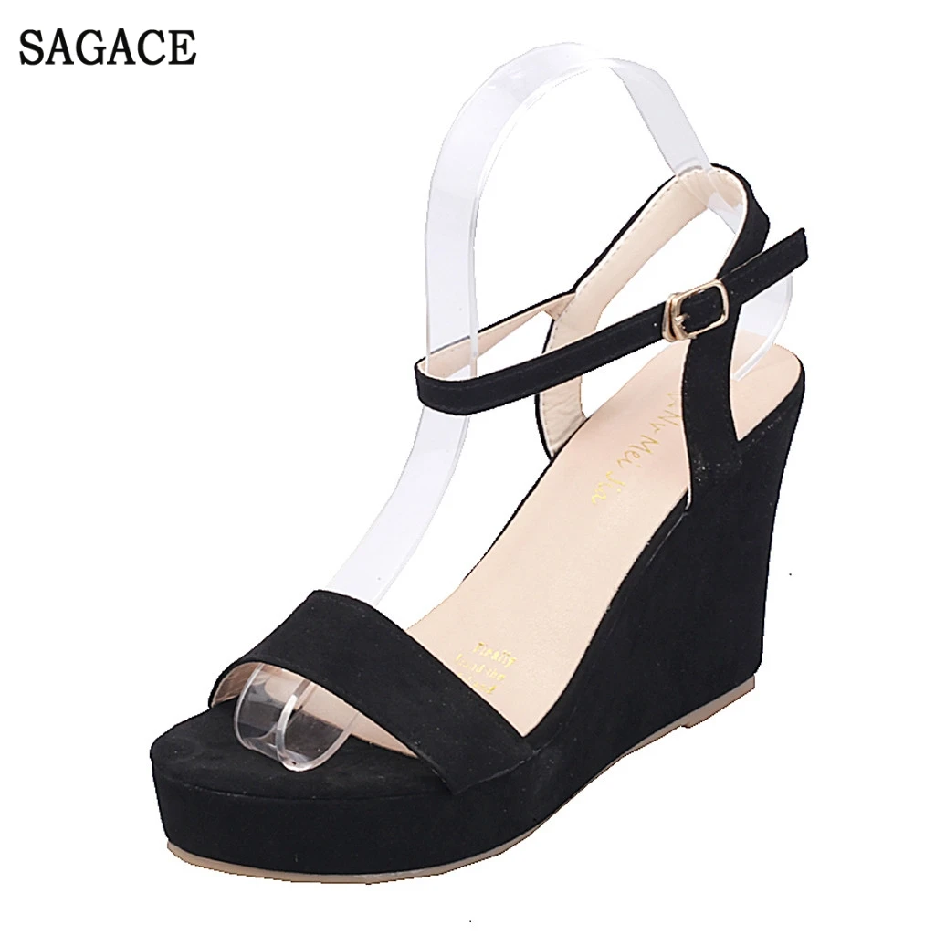 SAGACE модные женские летние универсальные босоножки на танкетке с открытым носком